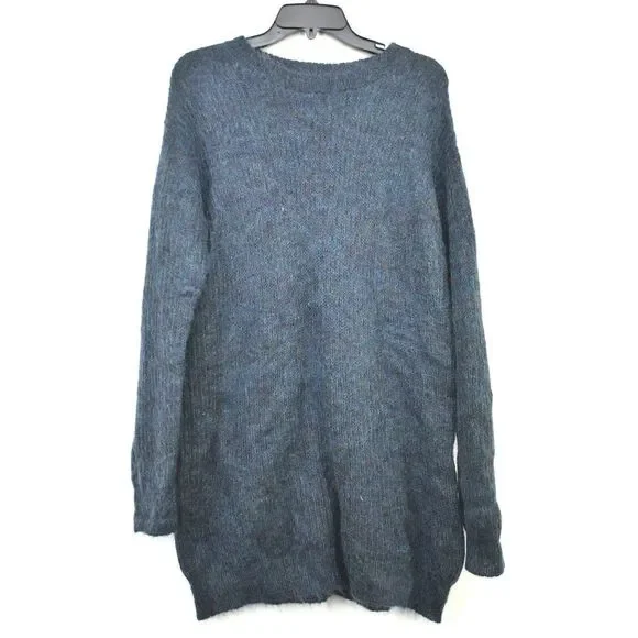 Alexander Wang | Dresses | Alexander Wang Womens Dark Blue Oversized  Sweater Dress Long Sleeve Mohair S | Poshmark